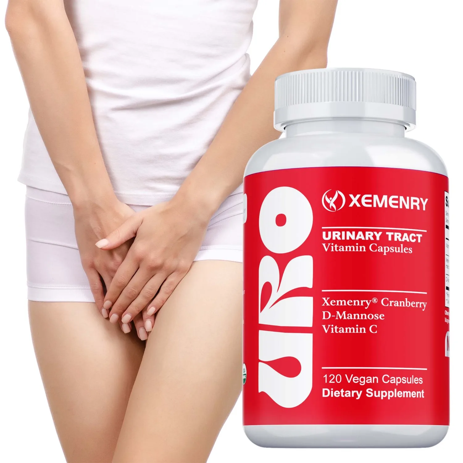 Urinary Tract Vitamin Capsules - with Cranberry, D-Mannose, Vitamin C - Urinary Tract Cleanliness, Bladder Health - 120 Capsules