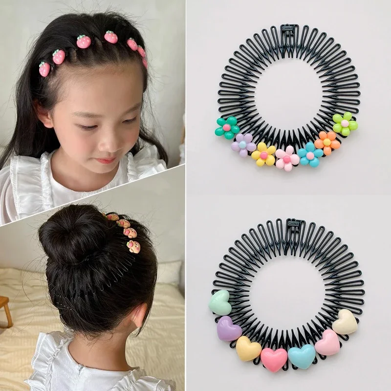 

Children's Hair Combs Broken Hair Clips Trendy Flower Fruit Alloy Girls Hairpin Sweet Lovely Flower Hairclip Hair Accessories