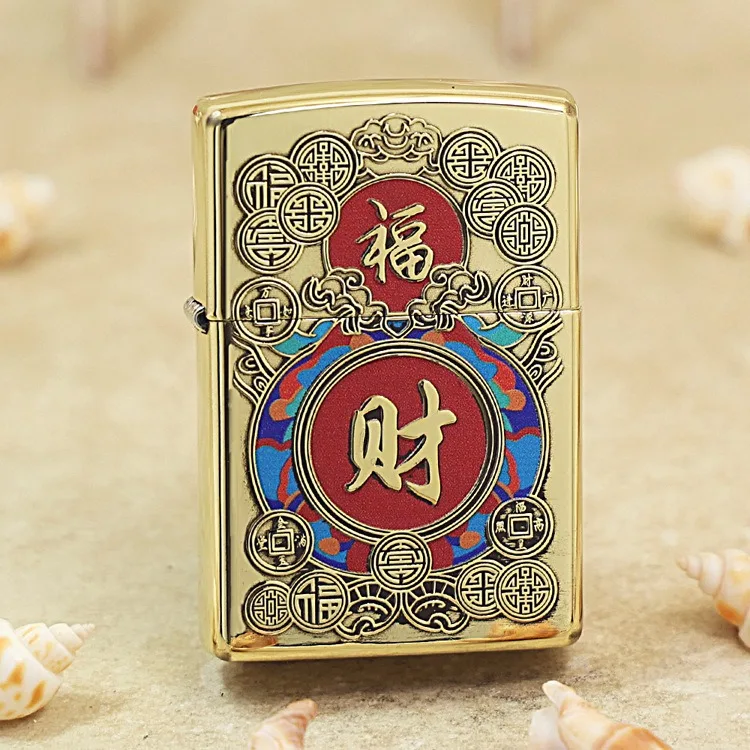 

Оригинальная зажигалка Zippo oil FU, медная ветрозащитная керосиновая зажигалка, подарок с кодом против подделки