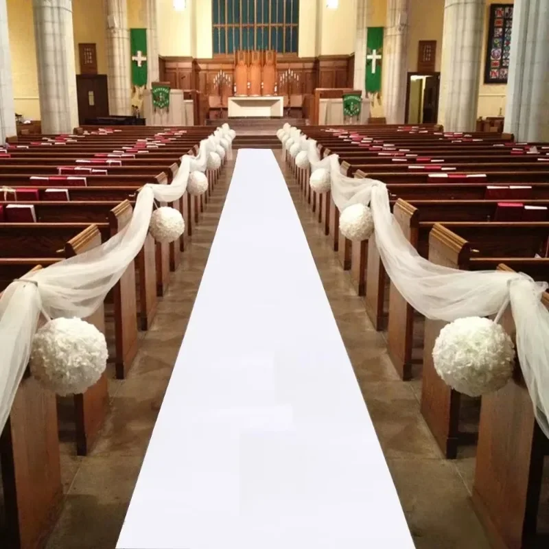 Large Size Elegant Wedding Aisle Runner Carpet Anti-slip Wedding White Carpet Ceremony Party Thickness 1MM