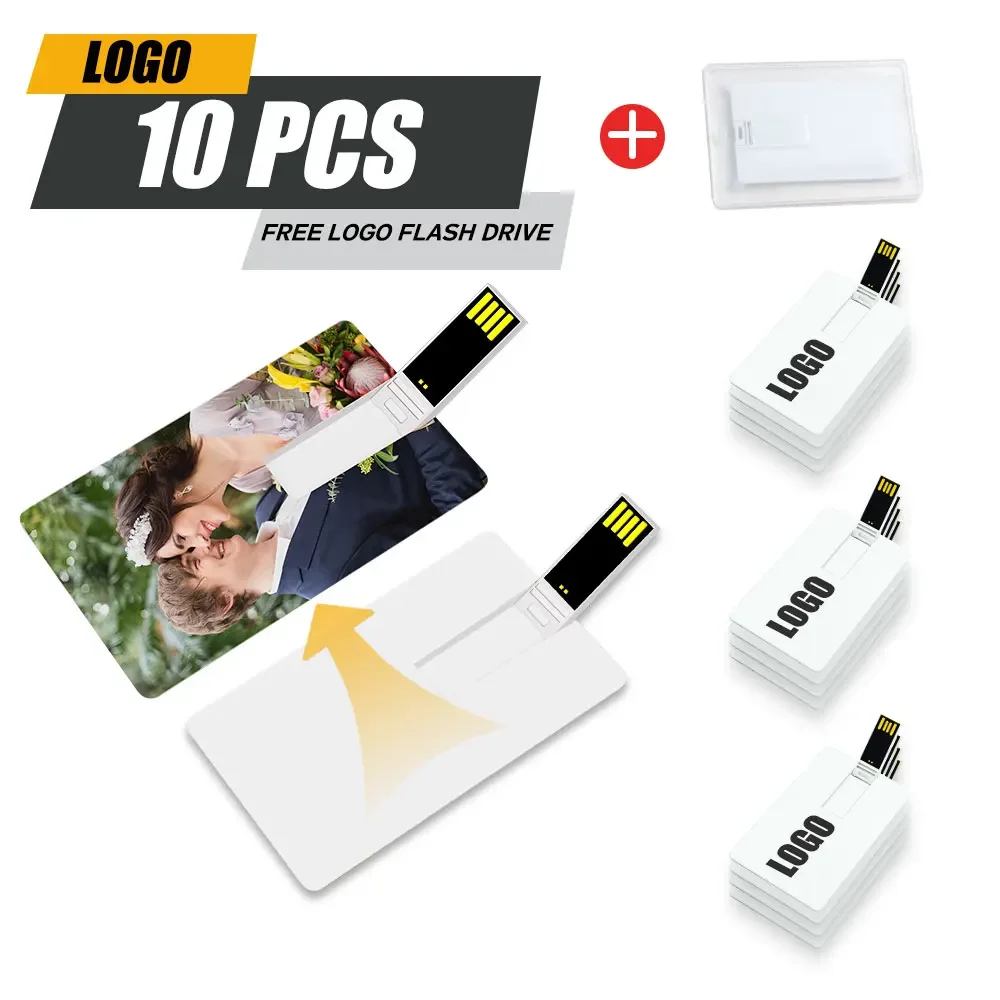 

10PCS Customized Company LOGO Coloful Photo Credit Card USB Flash Drive Pendrive 8GB 16GB 32GB 64GB Pen Drive Memory Stick