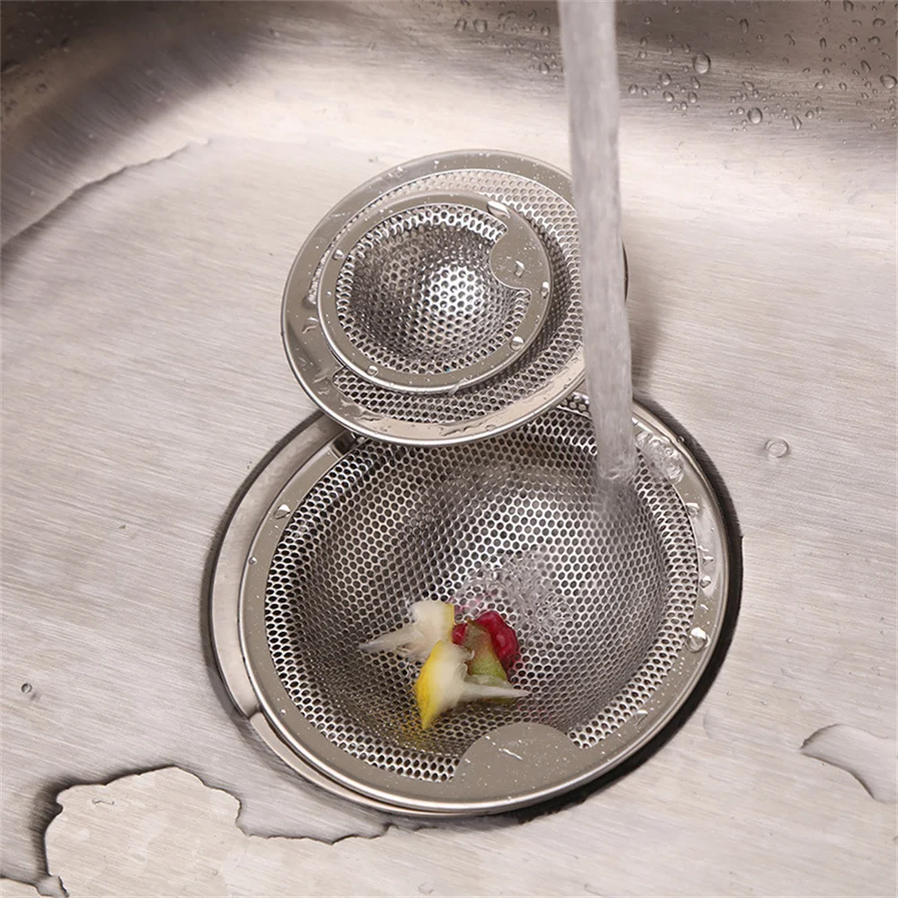 Stainless Steel Strainer Sink Sewer Filter Floor Drain Waste Drain Home Portable Bathtub Hair Catcher Stopper Strainer