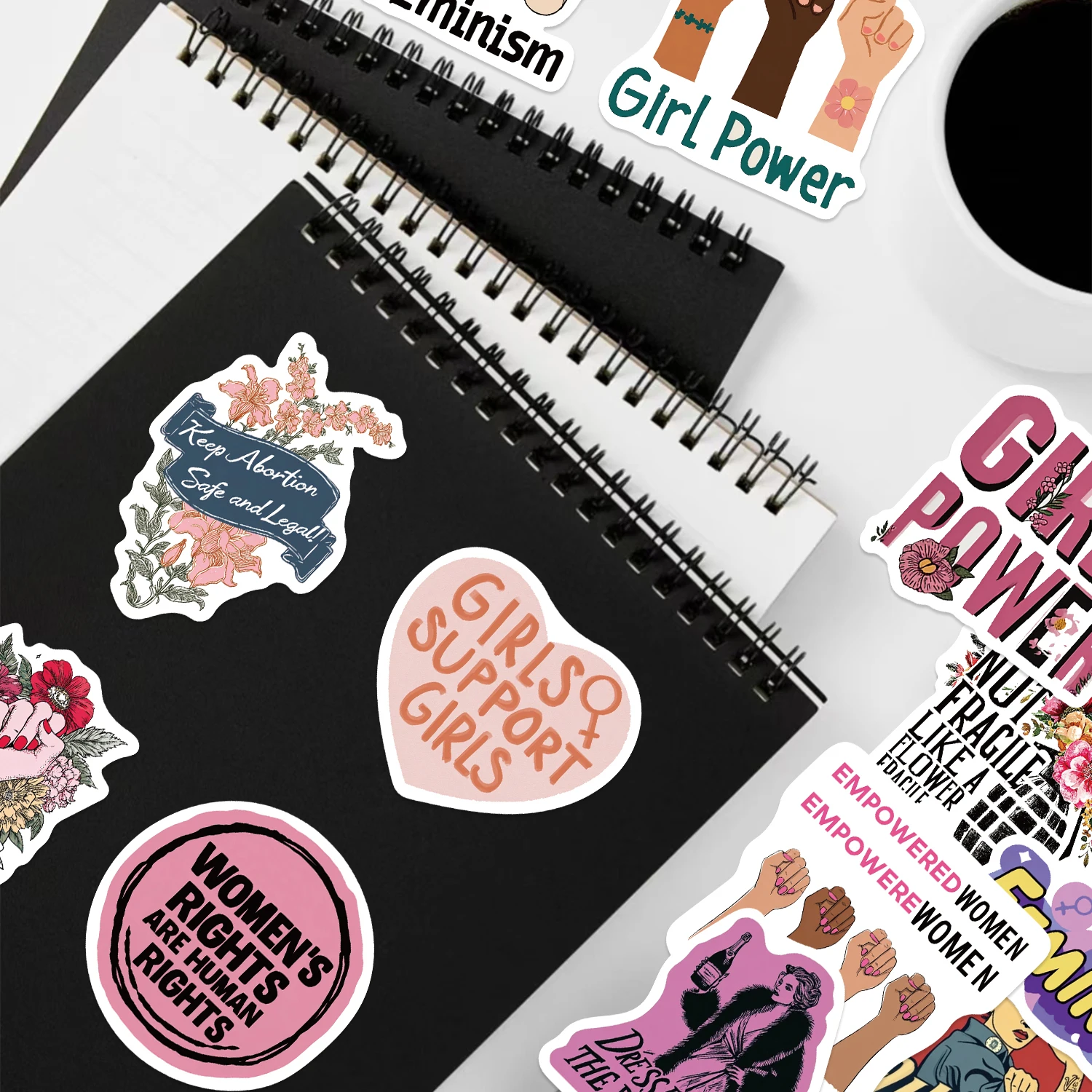 Pink Feminism Inspirational Quotes Stickers Set - 200PCS