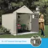 Heavy-Duty Resin Storage Shed Sand 103"D X 100.5"W X 122.25"H Multi-walled Polypropylene Resin Panels with Lockable Doors 3