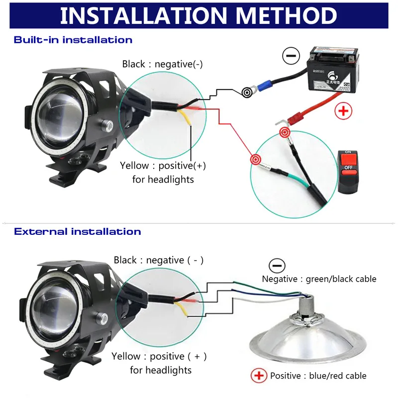 Universal 10W Motorrad Scheinwerfer LED Scheinwerfer LED Motorrad Fahren  Nebel Lichter Hilfs Lampe Tagfahrlicht 12V 24V