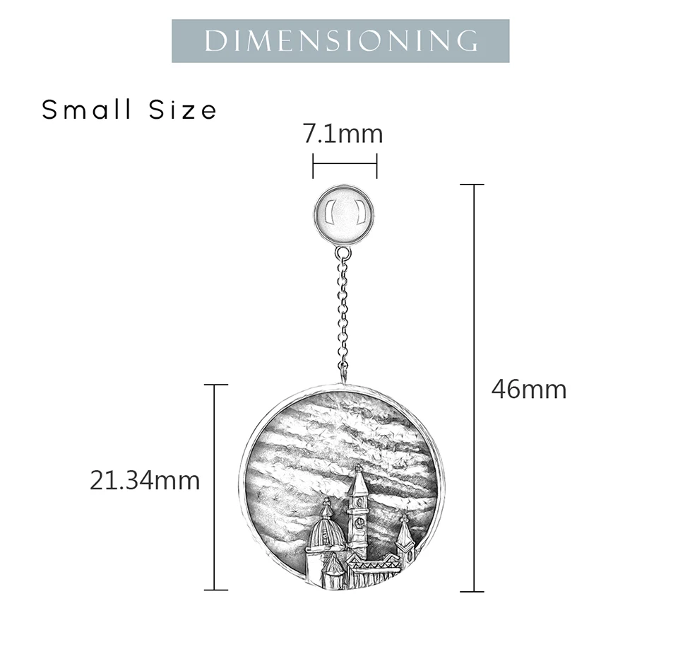 Silver Handmade Vintage Embossed Florence Cathedral Design Earrings