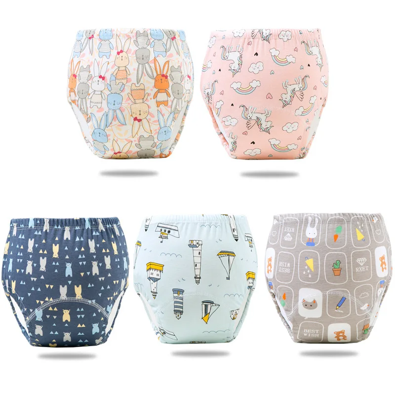 6 Layer Waterproof Reusable Cotton Baby Training Pants, Infant Shorts Underwear, Cloth Baby Diaper, Nappies, Panties, Nappy Changing, baby training pants,cloth diapers