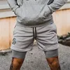 Men's Double layer Jogger Shorts 2 in 1 Short Pants Gyms Fitness Built-in pocket Bermuda Quick Dry Beach Shorts Male Sweatpants 2