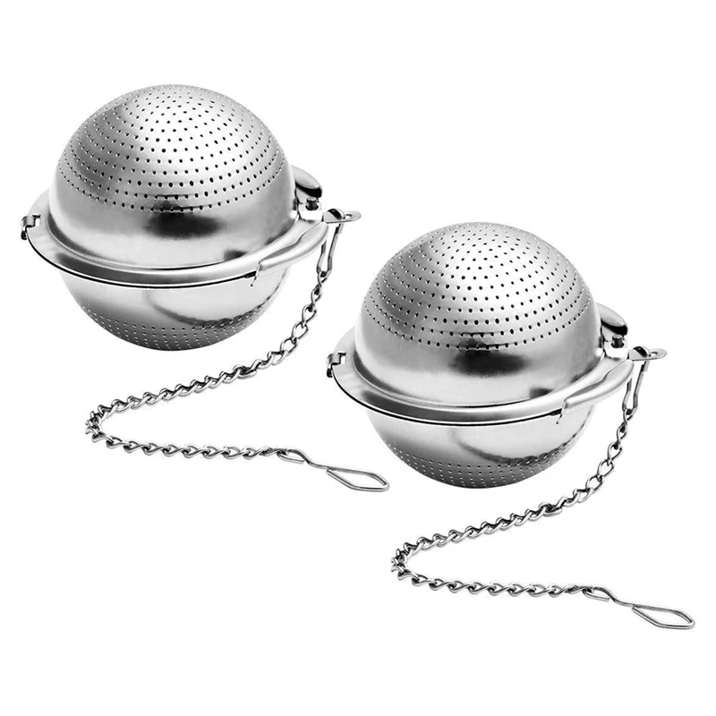 2 Tea Strainers,spice Ball,spice Strainer,with Chain Tea Infuser For Loose Tea And Mulling