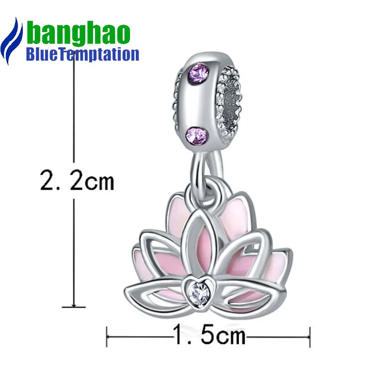 wholesale DIY Fashion Lotus flower Charm for making accessories for jewelry alloy pendants bracelets beads DGB670