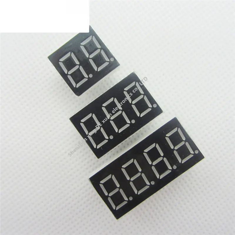 

Big Sale!!! 15pcs 2 / 3 / 4 bit (5pcs per size) Common Cathode Digital Tube 0.36" 0.36in. Red LED Display 7 Segment