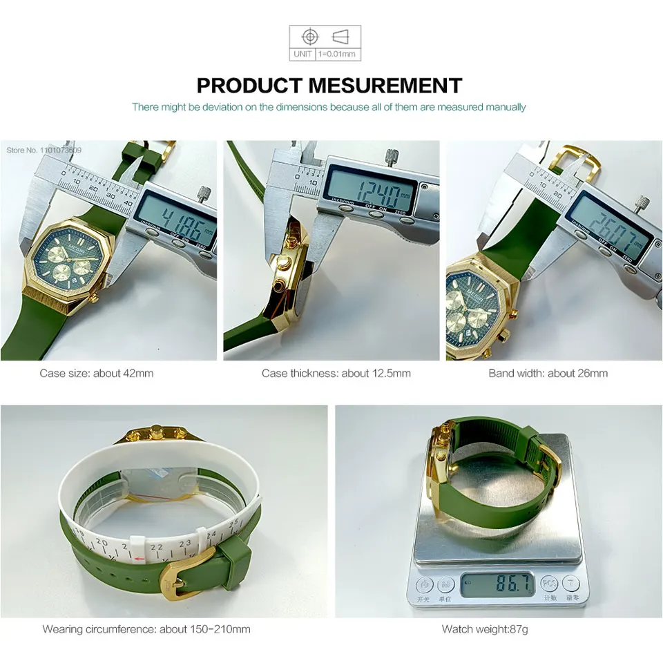 Megir Orologio Cronografo Impermeabile Da Uomo Quadrato Di Lusso Per Affari Di Megir P 18721877