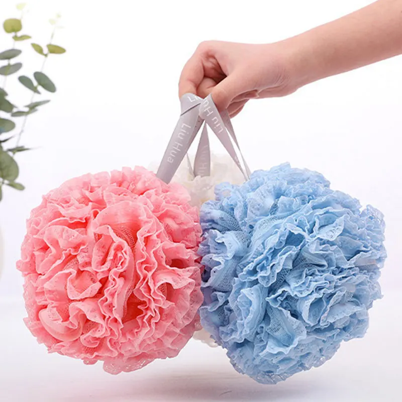 Soft Bath Scrub Bath Ball Body Clean Bath Puff Bathroom Supplies  Flower Scrubbing Bubble Shower Mesh Sponge Back Brush 4
