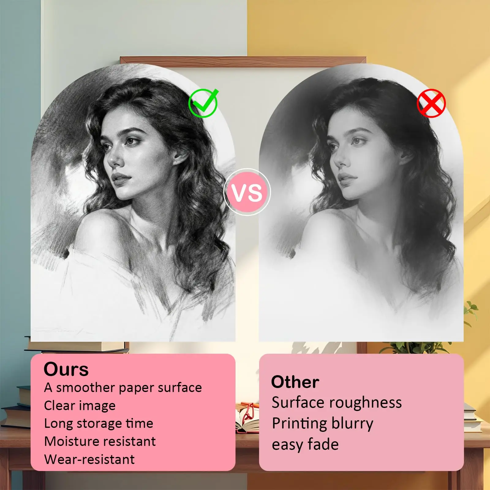 컬러 프린터 용지, 미니 감열 프린터 용지, 대부분의 어린이용 즉석 카메라용 잉크리스 인쇄 용지, 사진용 라벨 용지