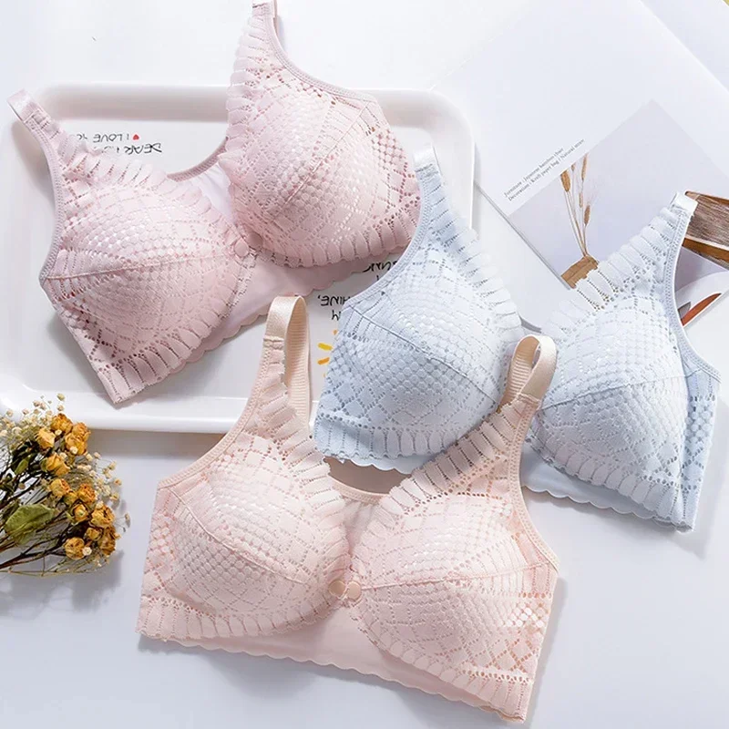 Front Button Maternity Nursing Bra Adjustable Gathered Underwear Comfortable Breastfeeding Bra for Feeding Pregnant Women Clothe 6