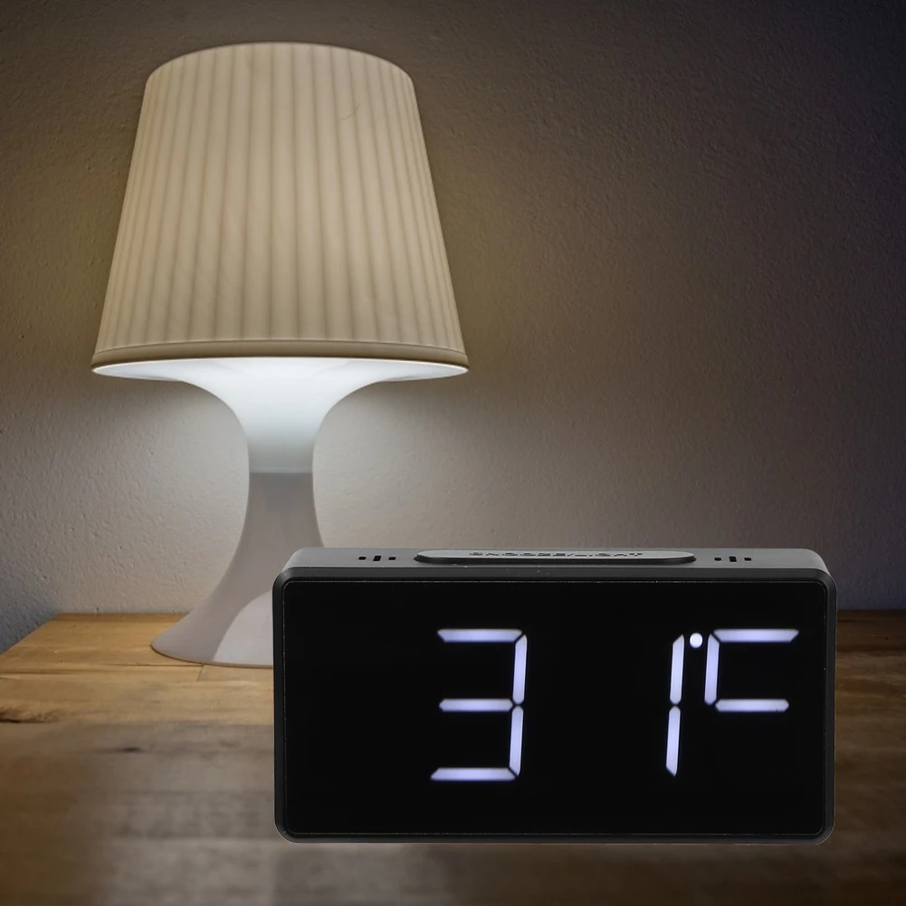 LED Mini Table Clock Digital Alarm Temperature Snooze Display Time Home Desktop Decoration USB Charging Electronic Alarm Clock 3