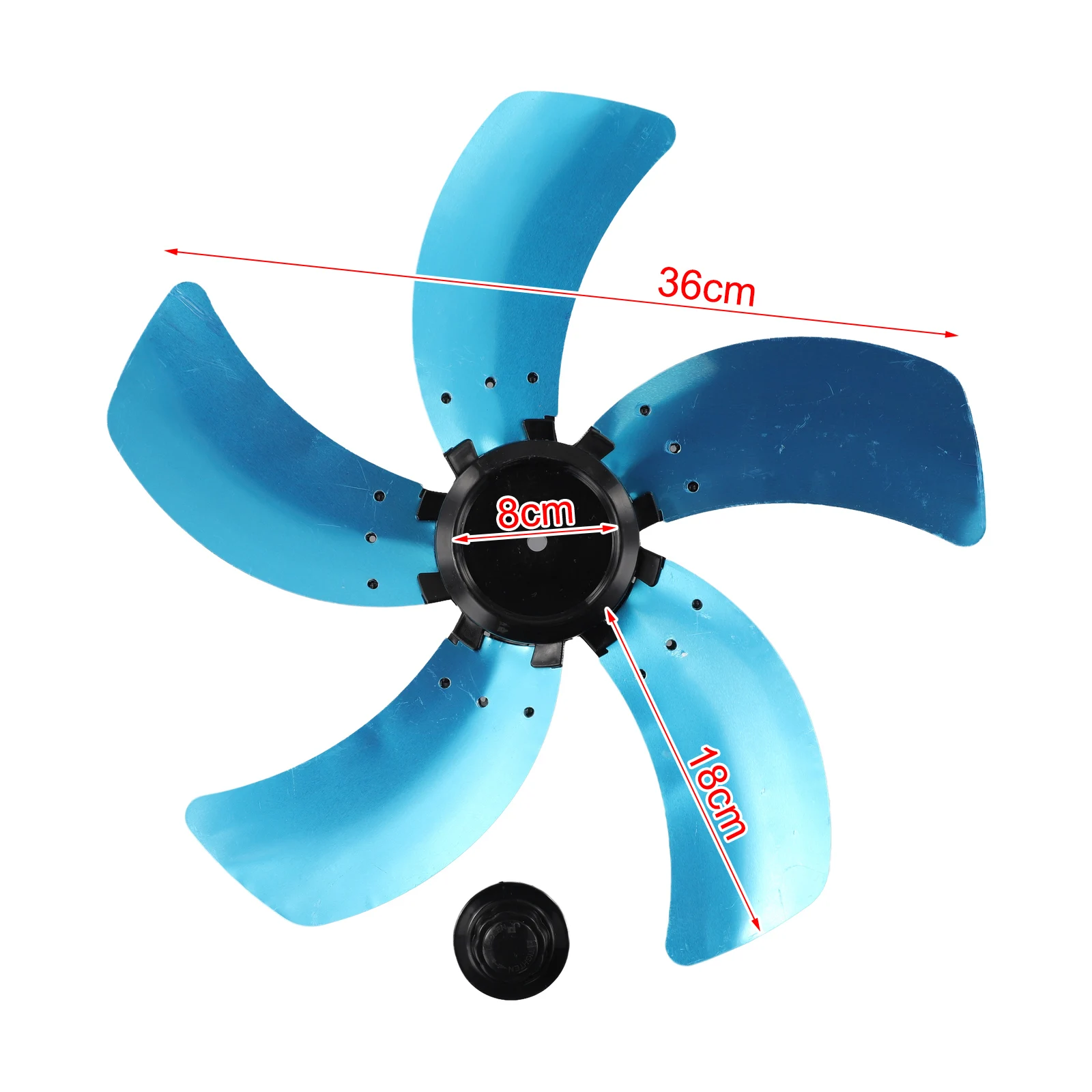 1pc 16-Inch Household Aluminum Five-Blade Fan With Nut Cover Base Five-blade Home Improvement Tools Accessories
