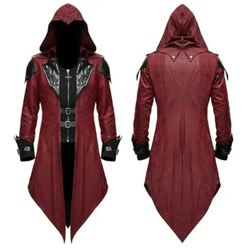 2025 2022 Wish New European and American Medieval Halloween Retro Combination Coat Men's Gothic Dark Clothing