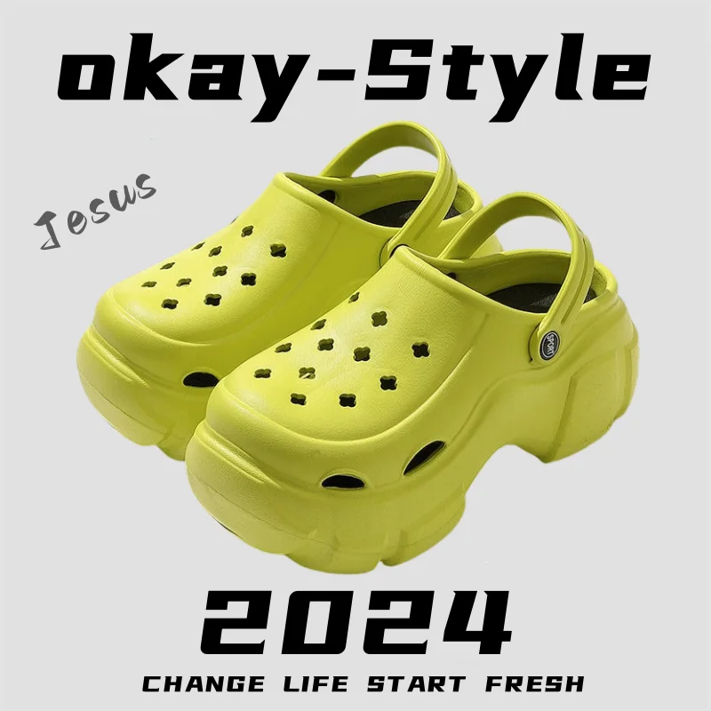 Wedges Summer Women’s Slippers Trend Green Sandals Platform Beach Shoes For Women Comfortable Sandals 2