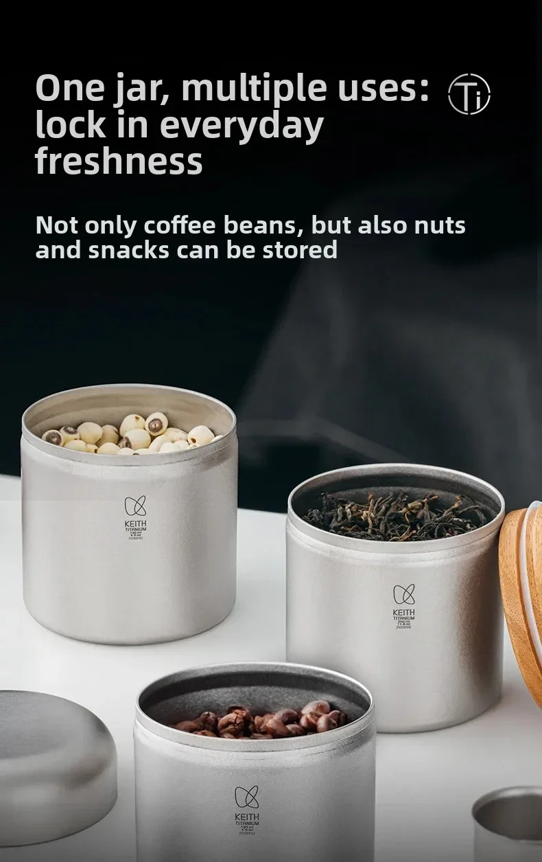 Keith Titan Luftdichte Aufbewahrungsdose mit Versiegeltem Deckel und Messlöffel für Kaffeebohnen, Tee, Nüsse, Trockenfutter, Frischhaltedose 350ml – Detail 12