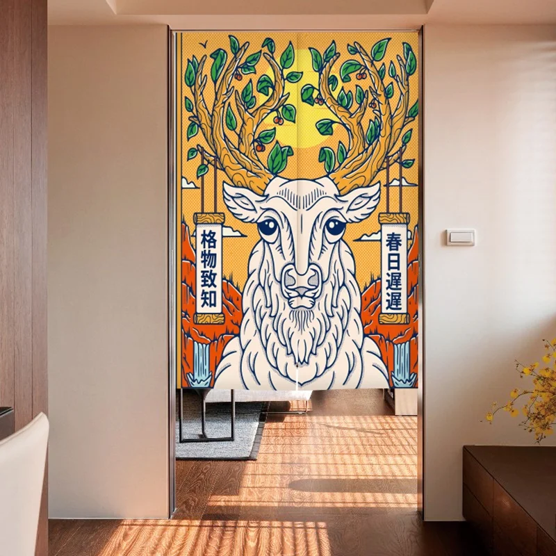 Japanese Ramen Poster Door Curtain Buffalo Tattoo Printed Doorway Curtains Bedroom Sushi Shop Curtain Ukiyo E Entrance Drapes 4