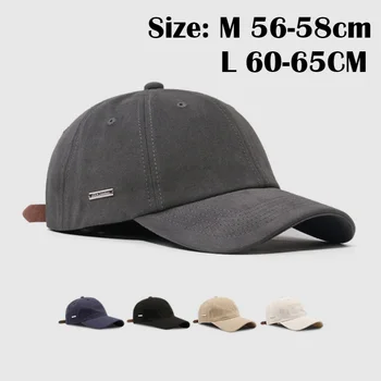 XXL Big Size Baseball Caps Solid Color Big Head Soft Cotton Extra Large Size Women's Low Profile Golf Hats OverSize Caps For Men 1