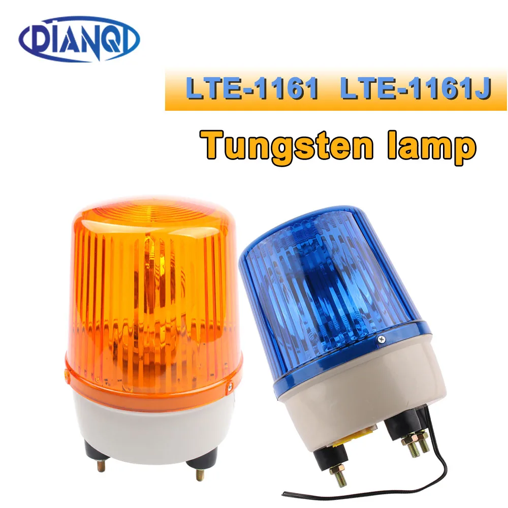 AC110V 220V DC12V/24V Warning Alarm Construction Lamp Bulb Rotating Beacon Traffic Light Siren LTE-1161 With/No Buzzer Sound