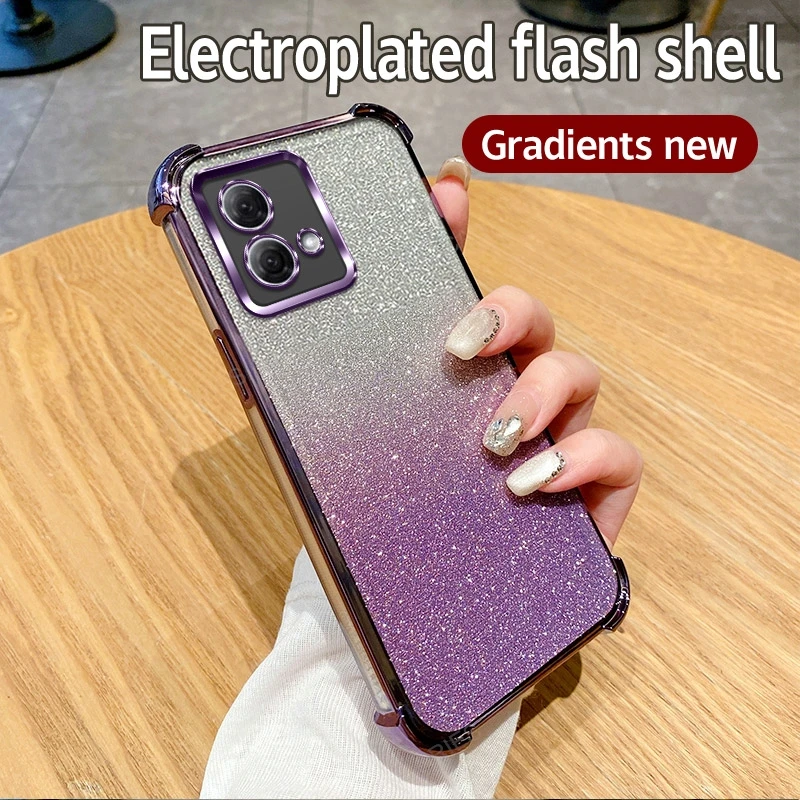 Glitter Plating Silicone Soft Case with Four-Corner Anti-Shock Protection for Motorola Moto G Series