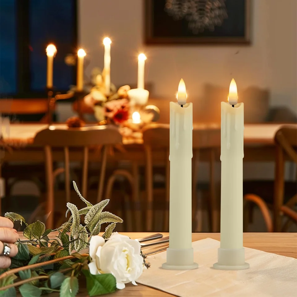 Flameless LED Taper Candles with Remote 6 Pack