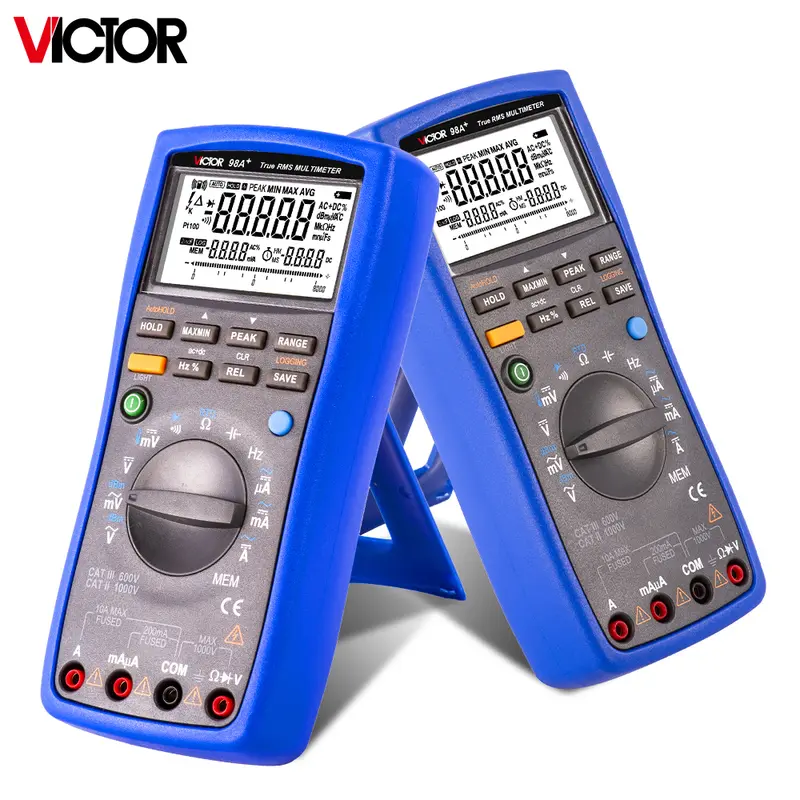 Victor 98A+ Handheld Smart Digital Multimeter LCD Backlight Portable AC/DC Ammeter Voltmeter Ohm Voltage Tester Meter Multimetro - Image 2