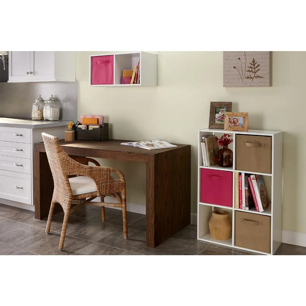 Decorative Home Stackable 6 Cube Cubeicals Organizer Storage Bookcase, with Hardware for Office, Bookcases 6