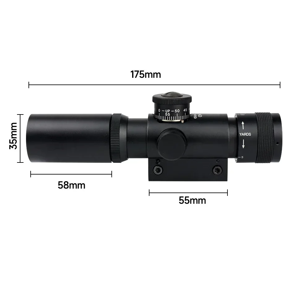 Tactical 4x21 AO Hunting Optical Compact Scope Super Anti-shock Glass Etched Reticle Illuminated Shooting Sight 11/20mm Rail