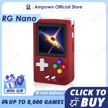 ANBERNIC RG 나노 포켓 미니 핸드헬드 게임 플레이어, 1.54 인치 IPS 스크린, 리눅스 RGNano 핑거팁 게임 콘솔, 어린이 선물