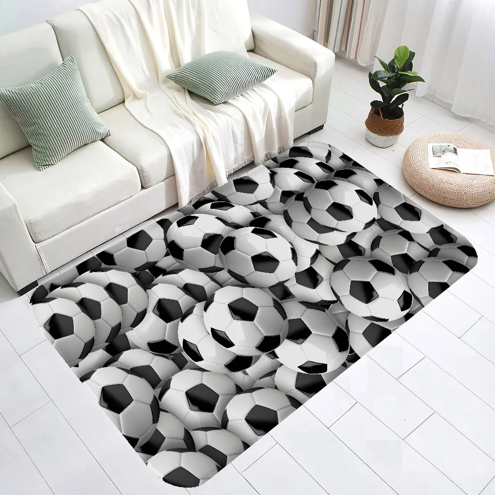 3D football football Hallway Carpet Non-Slip Laundry Room Mat Laundry Decor Balcony Child Living Room Bedside Area Rugs