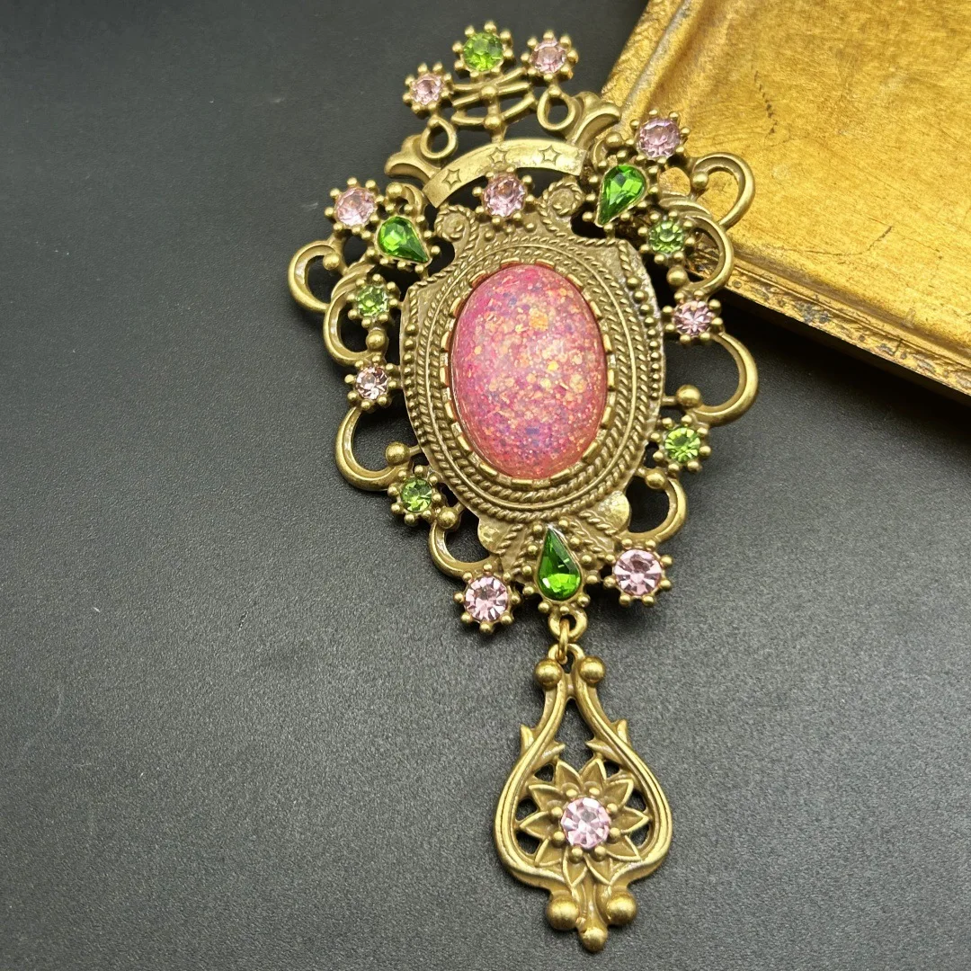 Baroque Large Vintage Gemstone Brooch