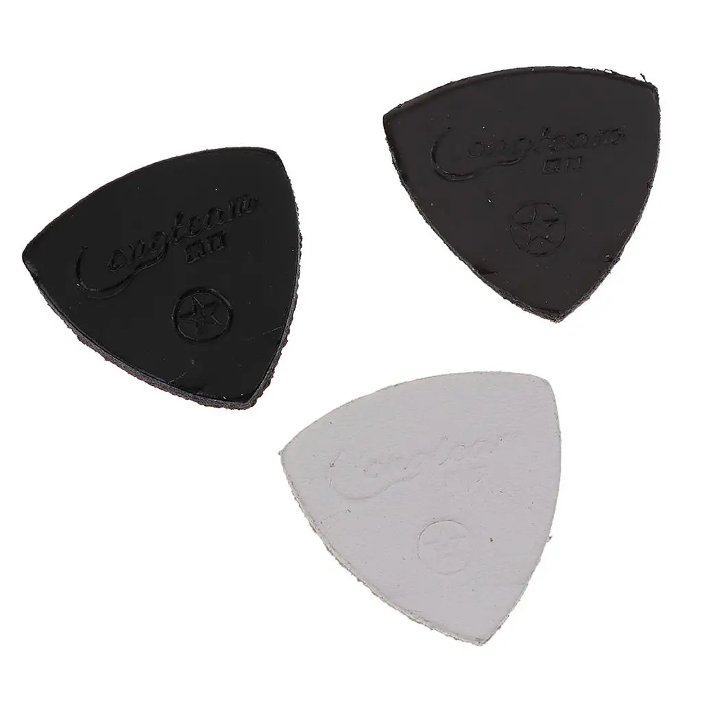 3PCS Leather 4 String Guitar Pick Plectrum for Guitar Ukulele Bass