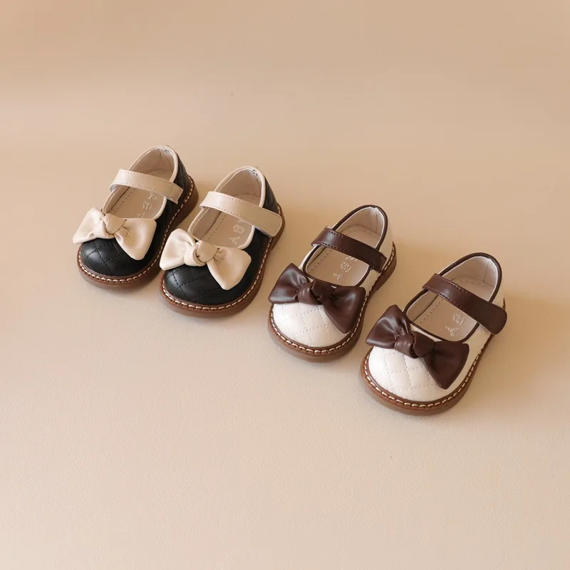 

Spring Autumn Baby Girls Leather Shoes Little Princess Single Shoes 1-2-3 Year Old Kids Flats Fashion Mary Janes