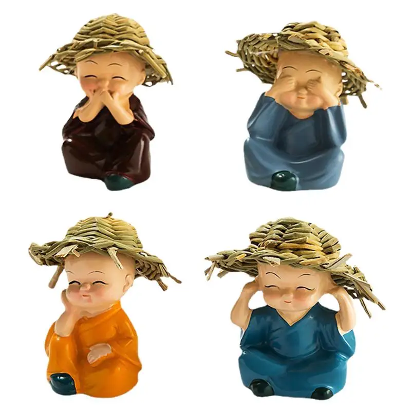 

4 шт., миниатюрные фигурки монахов