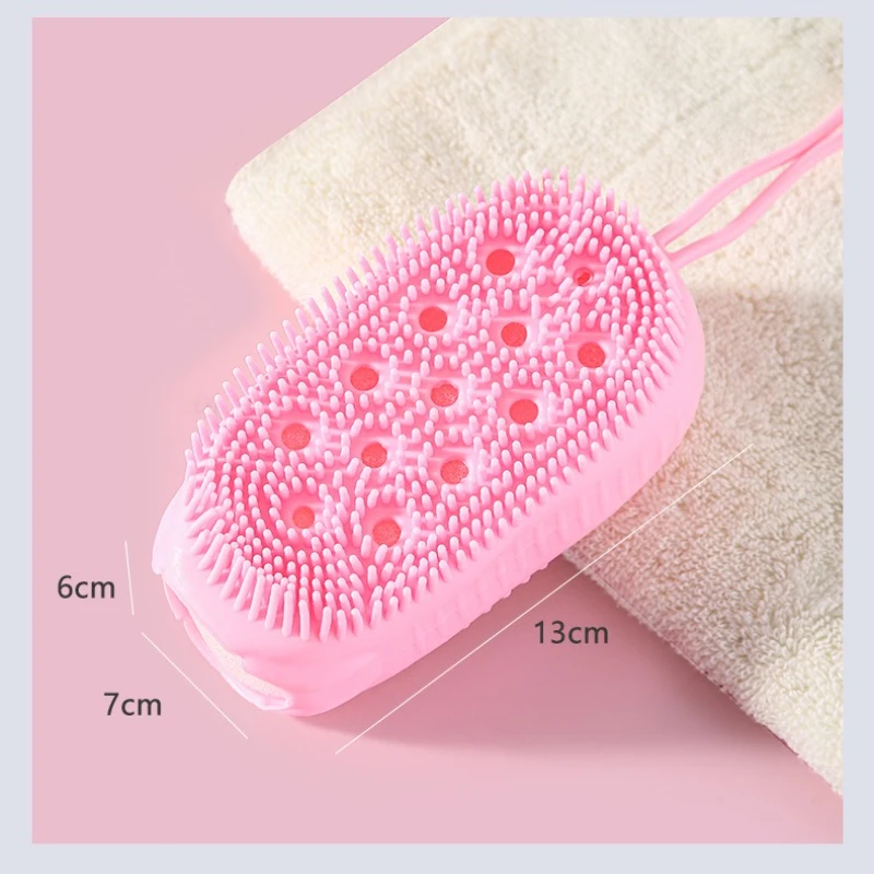 Silicone Body Scrubber Shower Exfoliating Scrub Sponge Bubble Bath Brush Massager Skin Cleaner Cleaning Pad Bathroom Accessories
