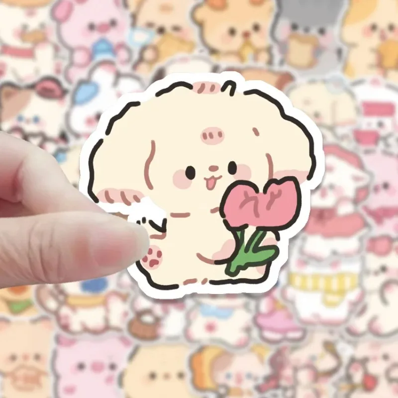 100PCS 귀여운 장난기 가득한 곰 동물 스티커 스크랩북 스틱 라벨 일기 저널 편지지 앨범 스티커 데칼 DIY 어린이 장난감