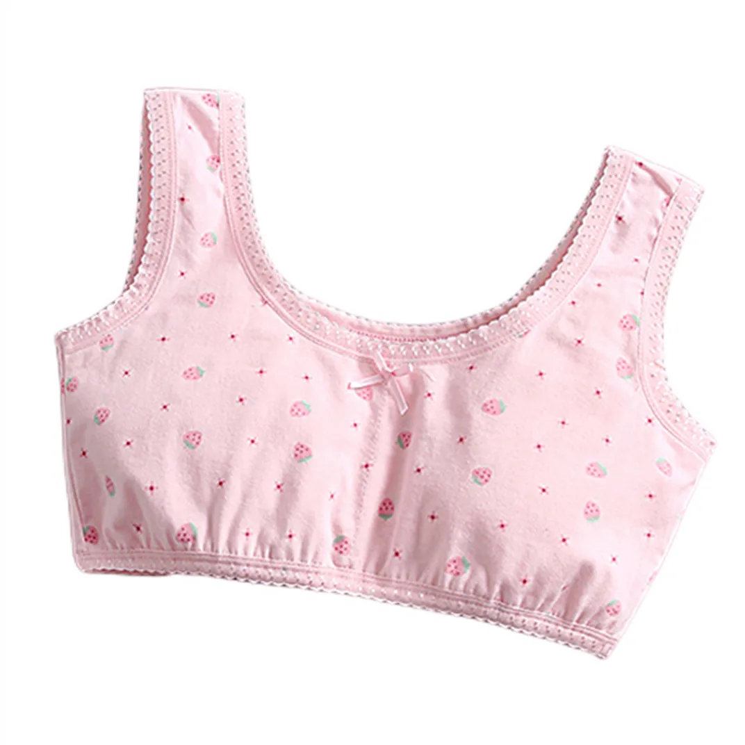 Sports Bra Training Bra Cotton Bra Seamless Bra Seamless Underwear Vest Growing Girl Bra Cotton Quality Underwear Teenager Girl Training Breathable Size 130-160