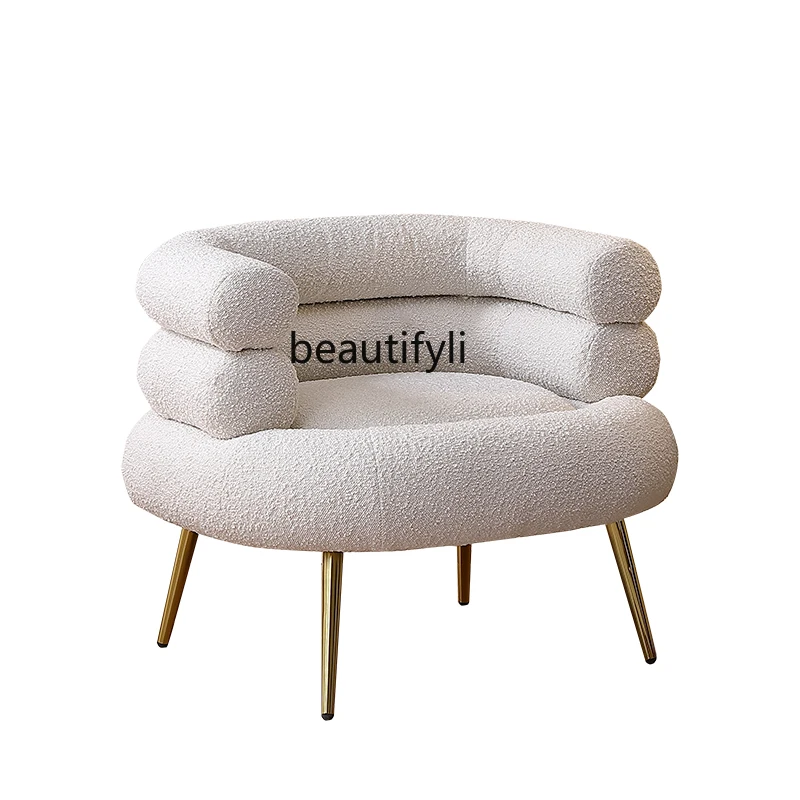 

Light Luxury Single-Seat Sofa Chair Designer Fabric Modern Simple Small Apartment Balcony Living Room Lazy Leisure Chair