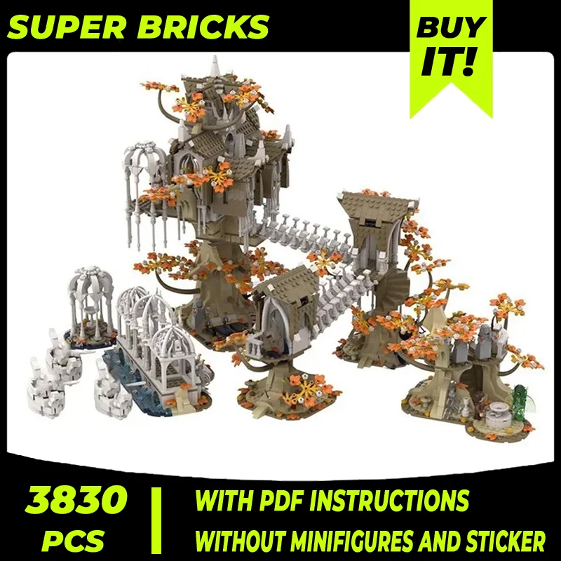 

Rings Movie Model Moc Building Bricks UCS Lothlorien Castle Technology Modular Blocks Gifts Christmas Toys DIY Sets Assembly