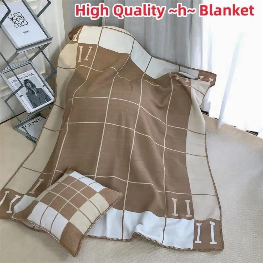 Cashmere Plaid Throw Blanket Warm Soft Cozy Plush Knitted Fleece Durable Lightweight Skin Friendly Ideal Indoor Outdoor Use 4