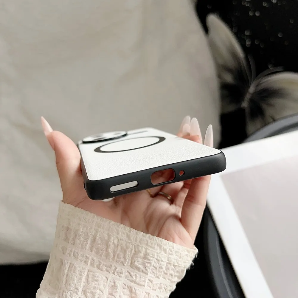 Luxury PU Leather Wireless Charging Protective Phone Case in Elegant Shell Design