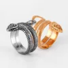 Golden Snake Animal Stainless Steel Mens Rings Punk Hip Hop Unique Trendy For Male Boyfriend Jewelry Creativity Gift Wholesale 3