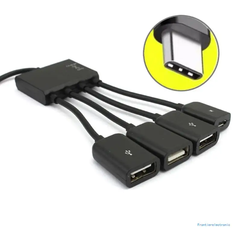 

Mciro USB TypeC OTG Extenders Hub Cable For Tablets Smartphones Charging Splitters DropShipping