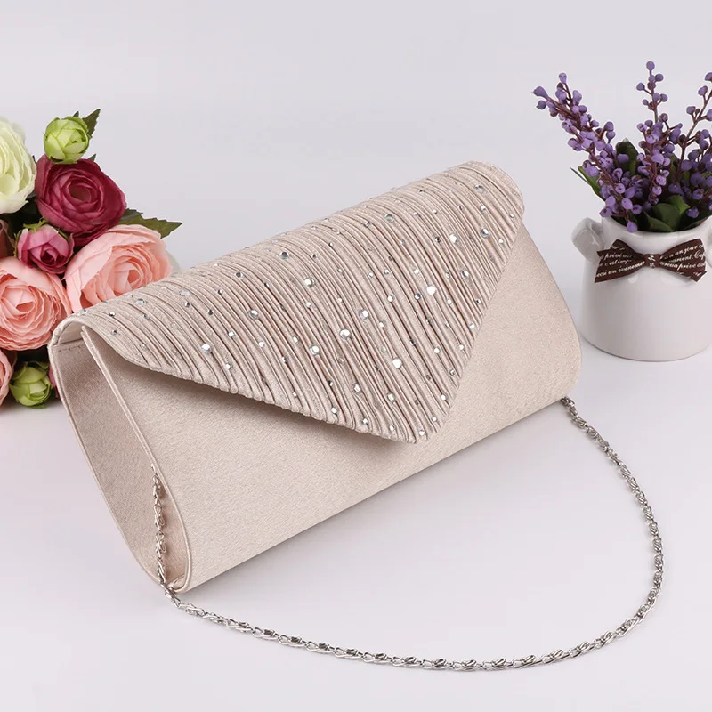 

Apricot Handbag New Ladies' Bag Diamond Inlaid Dinner Shoulder Bag Banquet Evening Dress Bag Wedding Gift Cross Body Bag