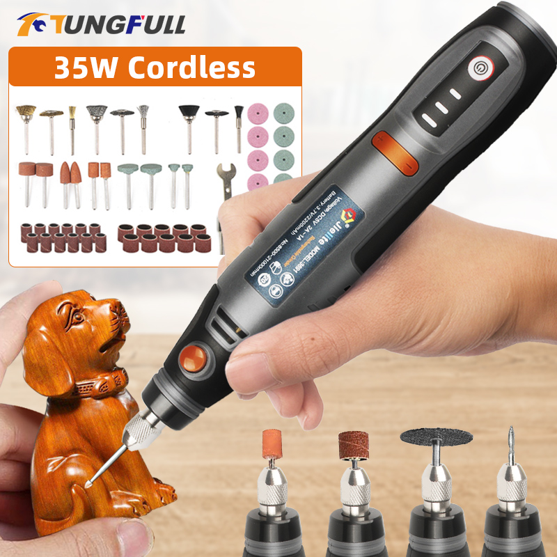 35W Rechargeable Electric Drill Pen Drilling Machine USB Cordless Rotary Tool Engraving Pen for Jewelry Metal Dremel Toos