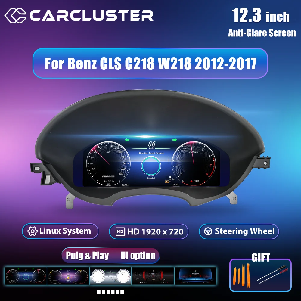 Carcluster-tablero Digital LCD de 12,3 pulgadas para Benz CLS C218 W218 2012-2017 años, cabina de instrumentos automática 1